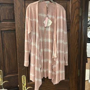 Knox Rose new blush and cream open front light weight cardigan